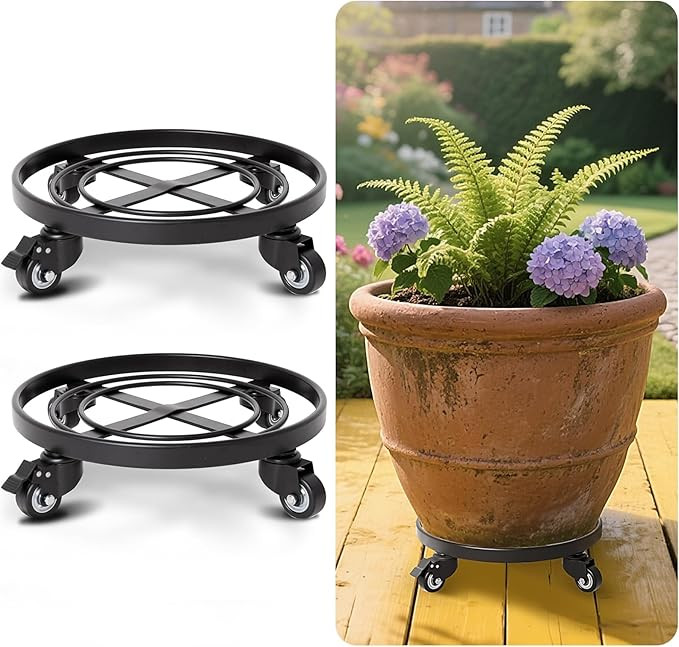 AMAGABELI GARDEN & HOME Plant Caddy with Wheels Heavy Duty 14“ 2 Pack Rolling Plant Stand Plant... | Amazon (US)