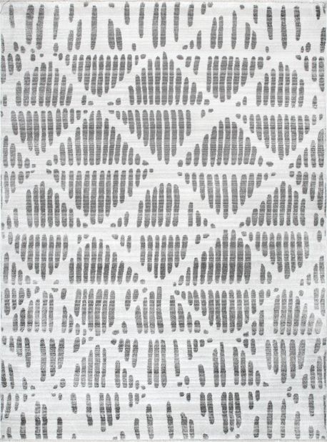 Light Gray Abstract Lattice Area Rug | Rugs USA