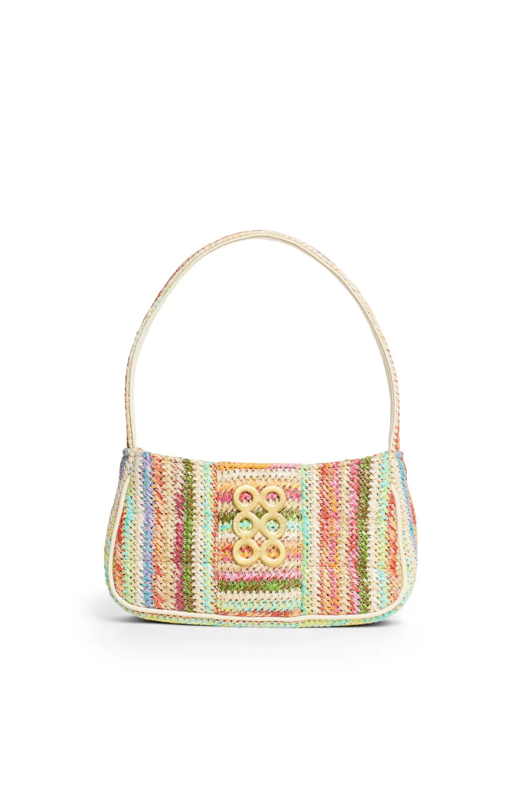 Rainbow Raffia Shoulder Bag | Rent the Runway