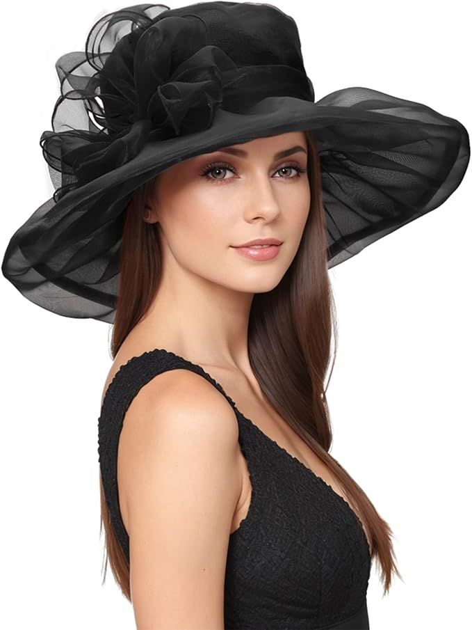 Zando Kentucky Derby Hats for Women 2024 Church Hats for Women Fancy Tea Party Hats Organza Victo... | Amazon (US)
