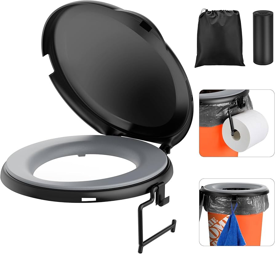 Bucket Toilet Seat with Cushion, 5 Gal Bucket Toilet Seat with Lid for Camping, Soft Cushion Toil... | Amazon (US)