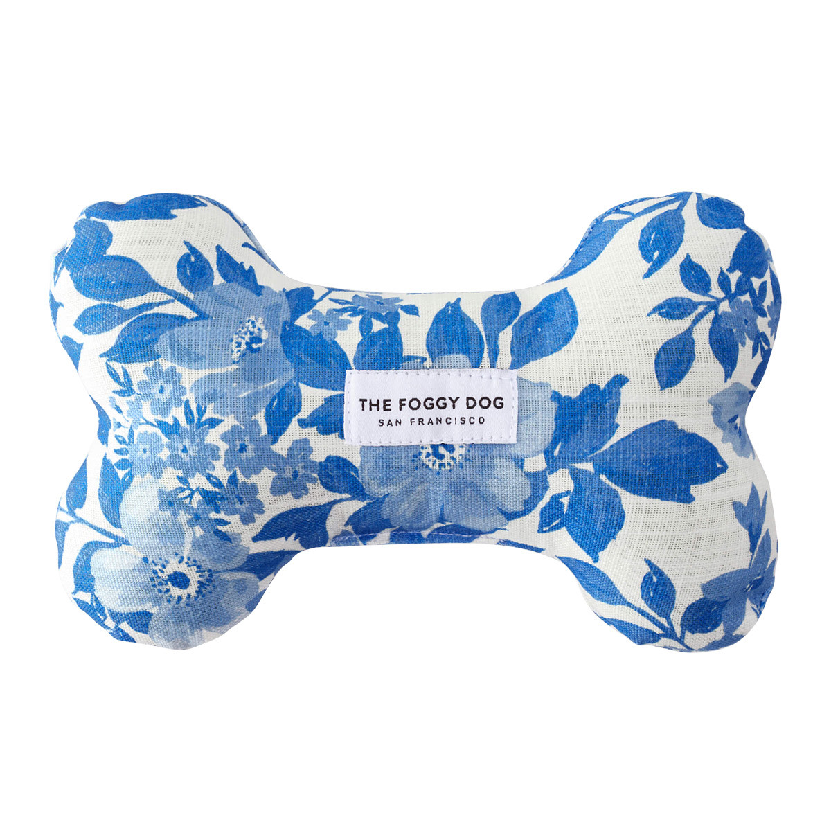 The Foggy Dog Dog Bone Squeaky Toy Blue Roses | The Container Store