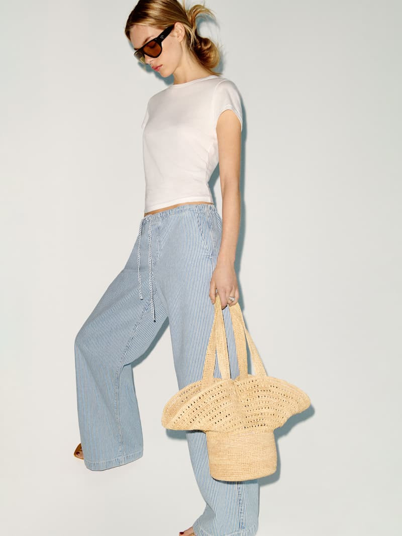 Reformation Sonia Hat Bag Black Raffia | Reformation (Global)