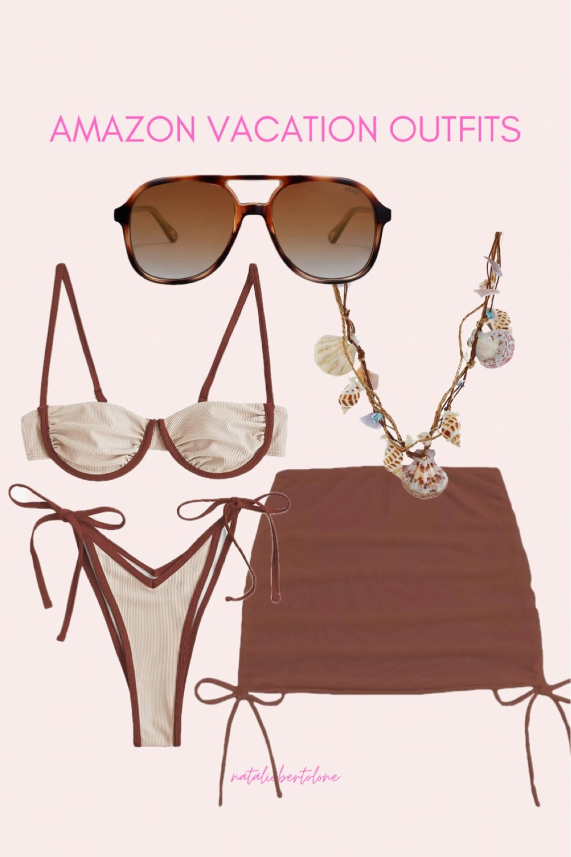 amazon vacation outfits! bikini / beach look from amazon. affordable swimwear. brown aesthetic  

#LTKswim #LTKFestival #LTKstyletip