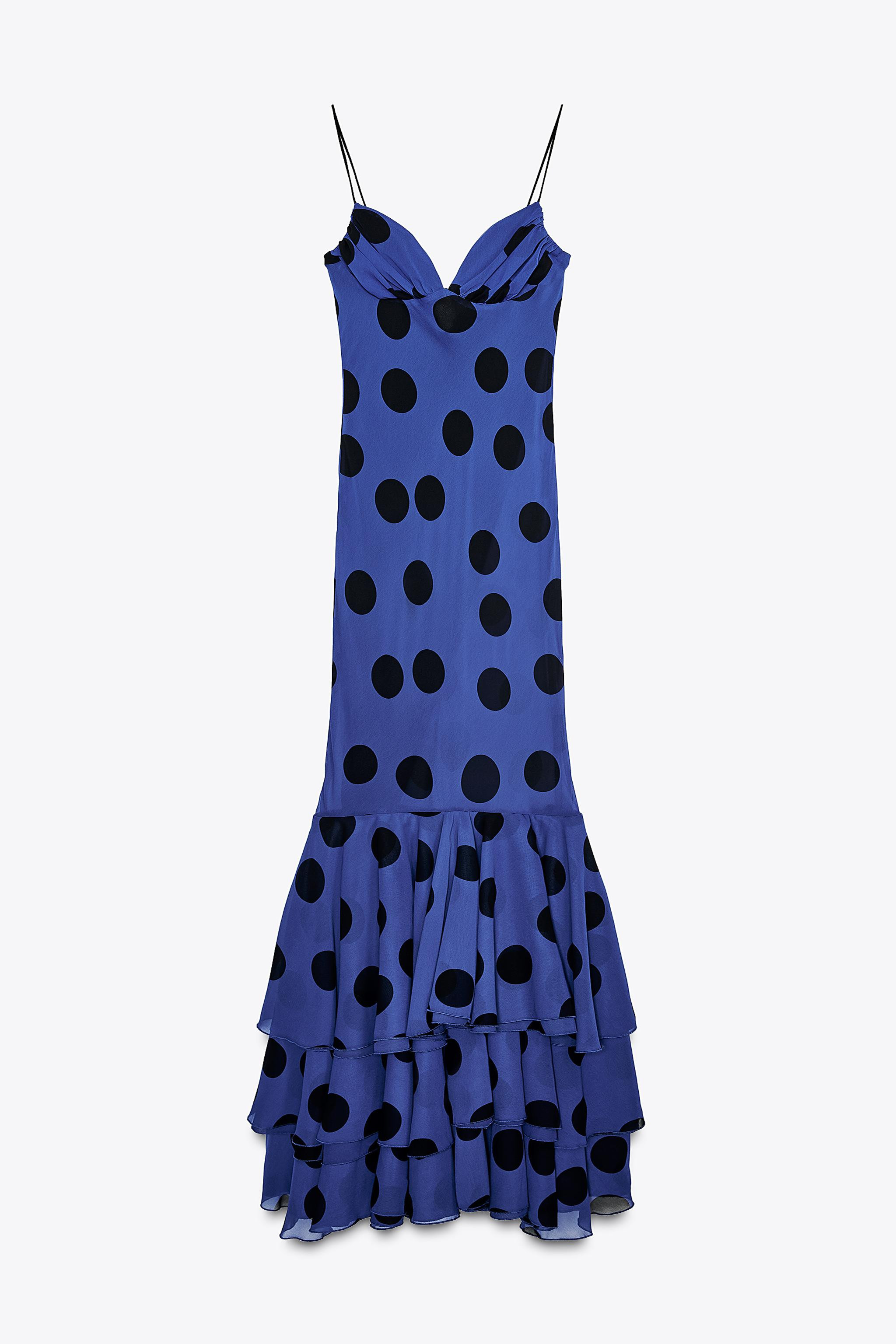 POLKA DOT RUFFLE LONG DRESS | Zara US