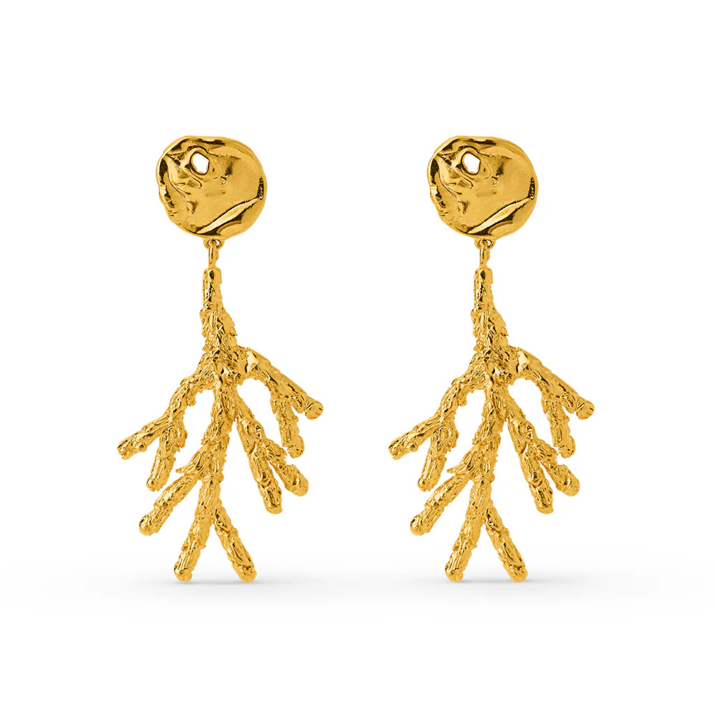 Statement Coral Drop Earrings | Orelia