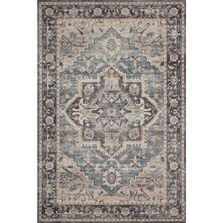 Hathaway Navy/Multi 2 ft. 6 in. x 7 ft. 6 in. Traditional 100% Polyester Pile Runner Rug | The Home Depot