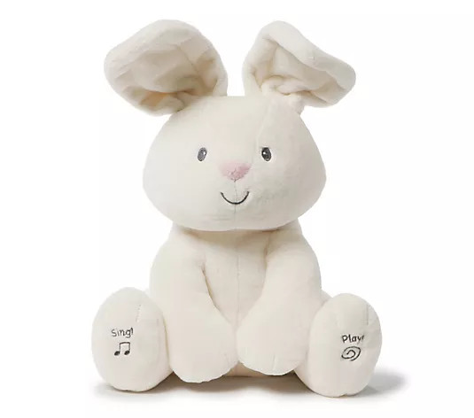 Gund Flora The Bunny Animated Peek a Boo & Singing Plush - QVC.com | QVC
