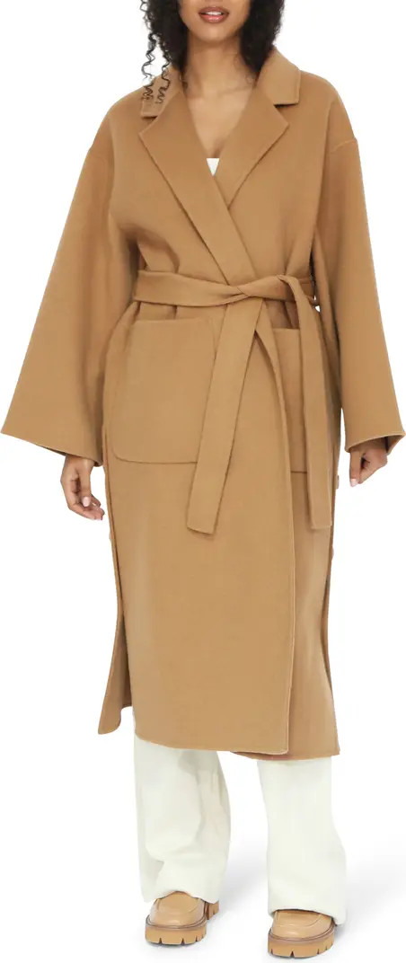 Belle & Bloom Wide Awake Split Hem Wool Blend Coat | Nordstrom | Nordstrom