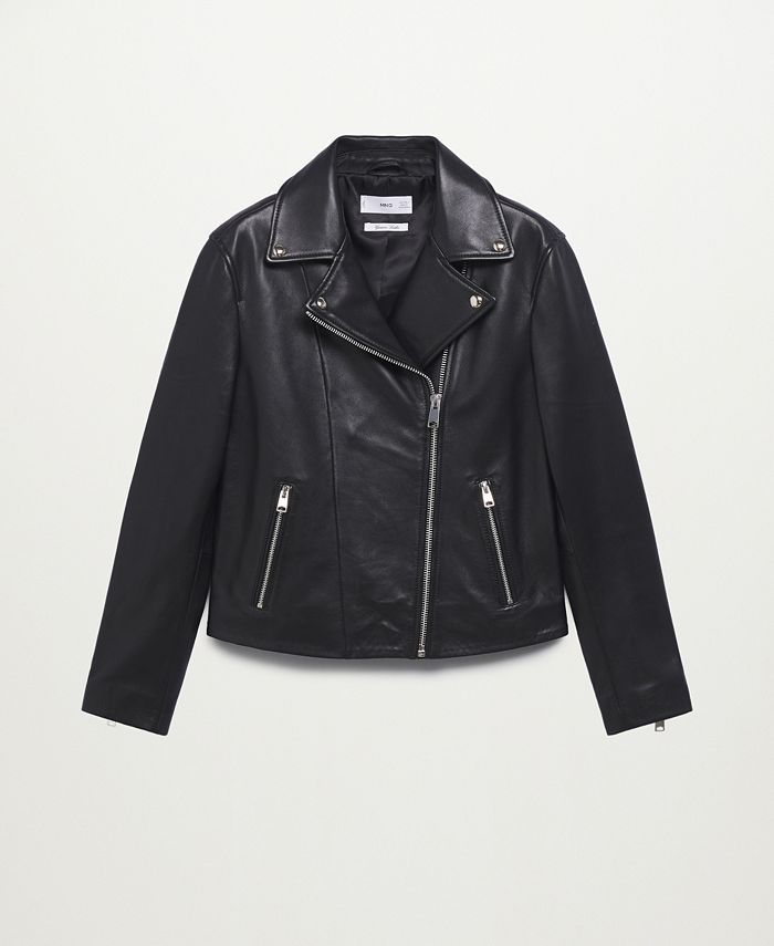 MANGO Women's Leather Biker Jacket & Reviews - Jackets & Blazers - Women - Macy's | Macys (US)
