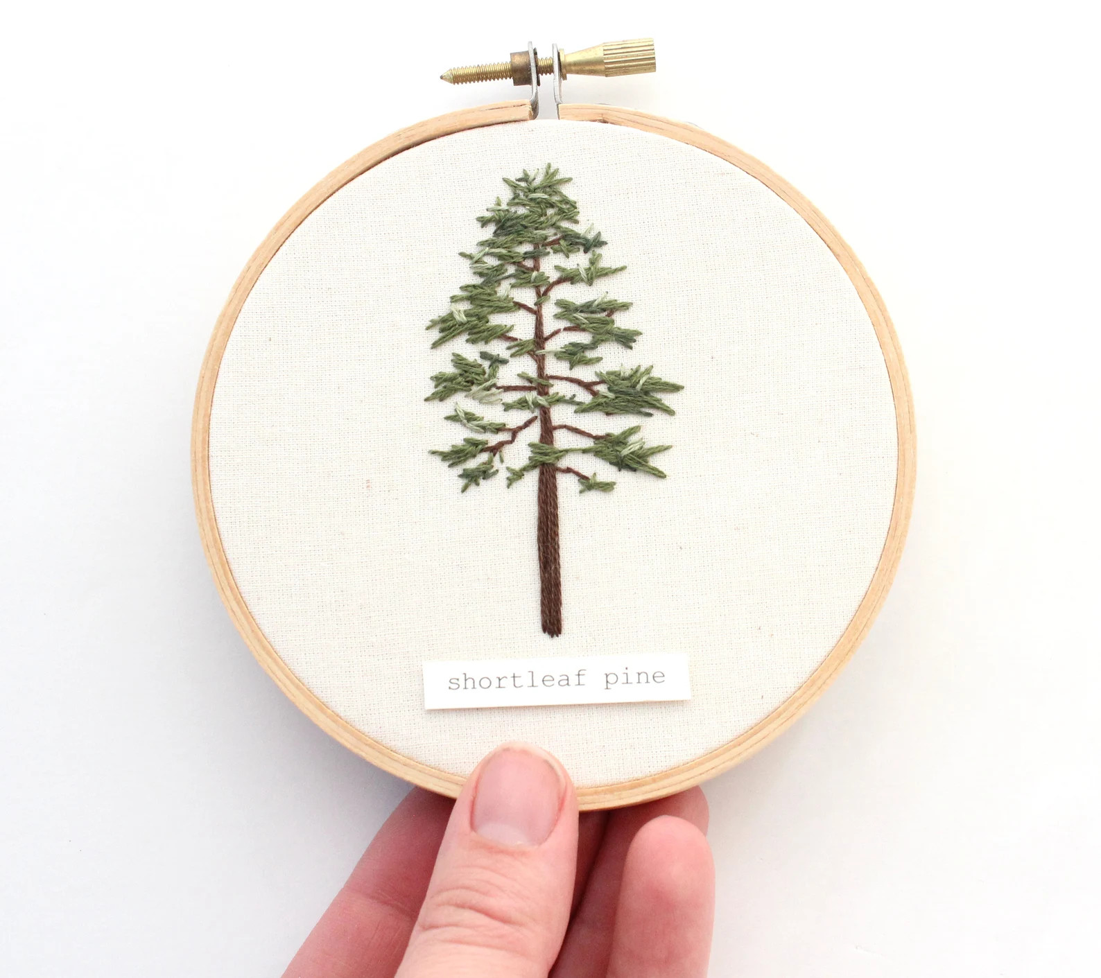 Shortleaf Pine Christmas Tree Contemporary Embroidery - Etsy | Etsy (US)