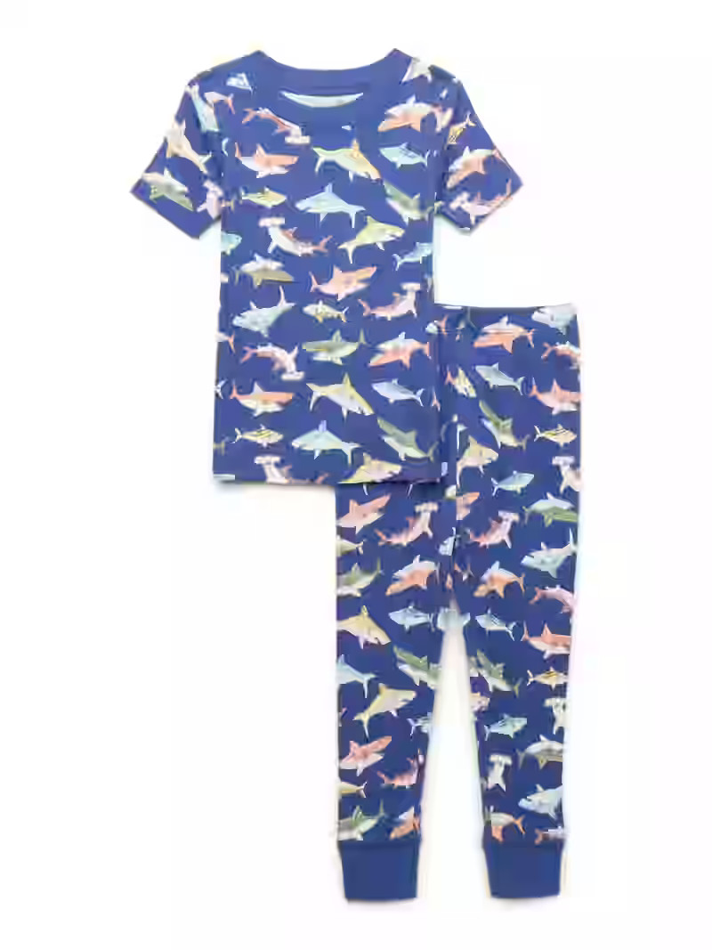 Wonder Nation Toddler Cotton Sleep Tee and Pants Pajama Set, 2-Piece, Sizes 12M-5T | Walmart (US)