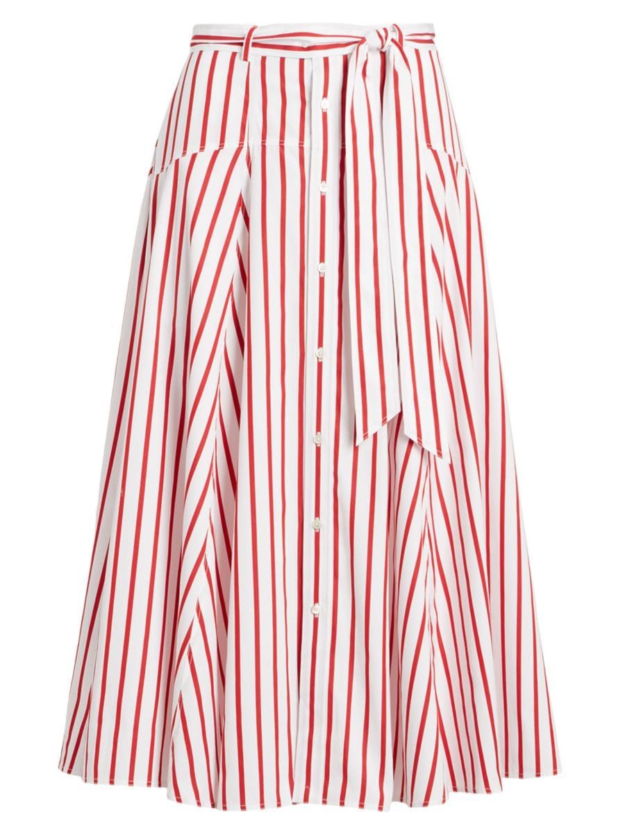 Polo Ralph Lauren Cotton Striped Midi Skirt | Saks Fifth Avenue
