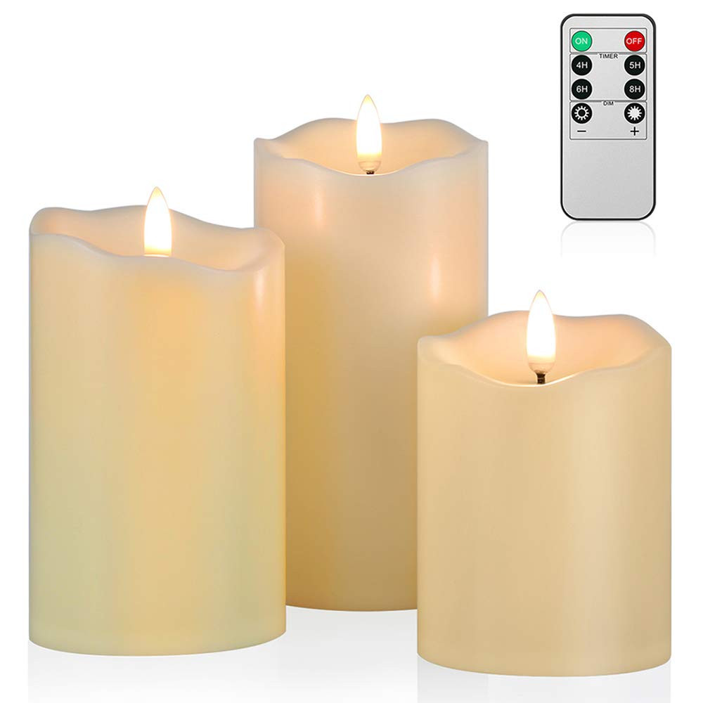 ANGELLOONG Flickering Flameless Candles, Most Realistic LED Candles with Remote and Timer, Set of... | Amazon (US)