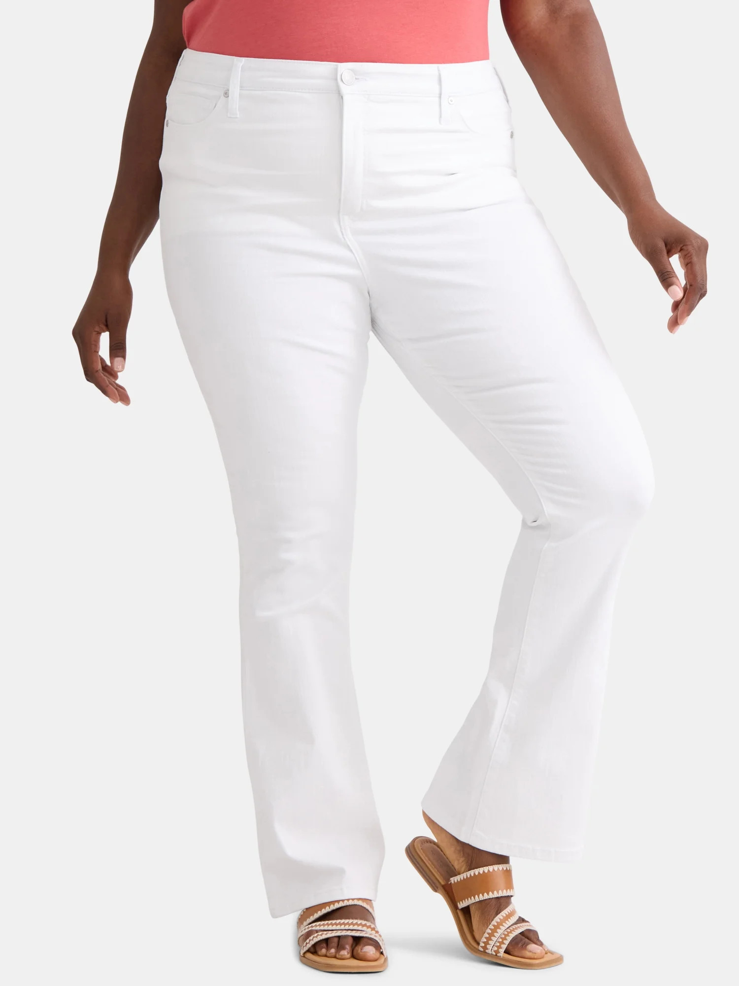 Terra & Sky Women's Plus Size Bootcut High Rise Jeans, 32” Inseam Regular | Walmart (US)