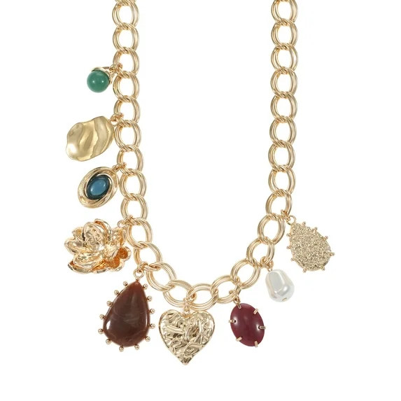 Time and Tru Multicolored Charm Necklace, 1 Piece | Walmart (US)