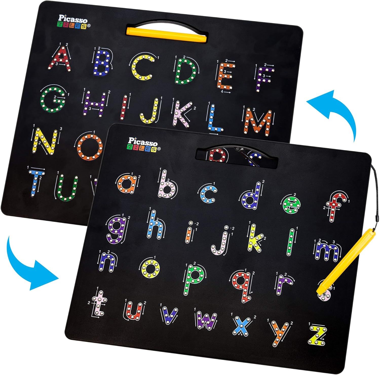 PicassoTiles 2-in-1 Double Sided Magnetic Alphabet Board ABC A-Z Upper Case Capital and Lowercase... | Amazon (US)