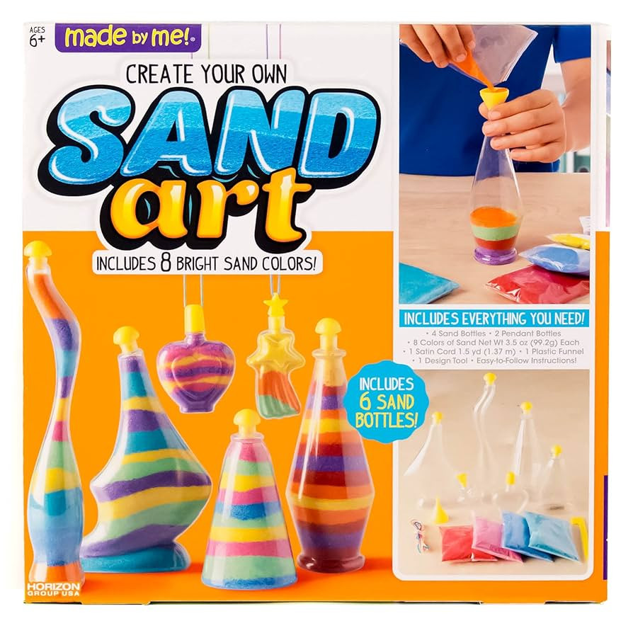 Made By Me Create Your Own Sand Art, 4 Sand Bottles & 2 Pendent Bottles with 8 Bright Sand Colors... | Amazon (US)