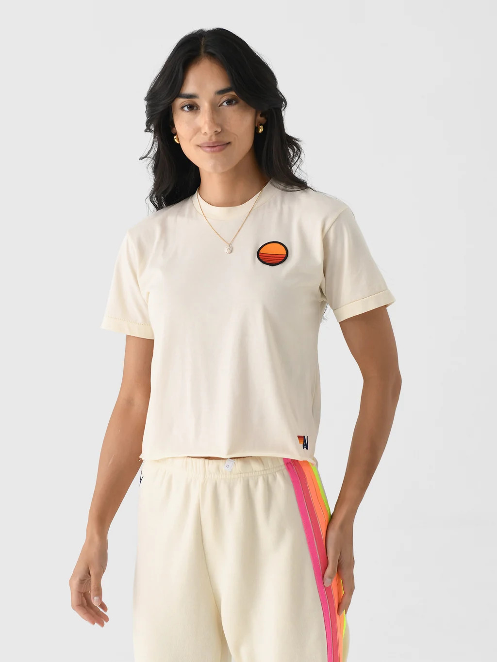 Aviator Nation Women's Sunset Patch Boyfriend Tee | Saint Bernard