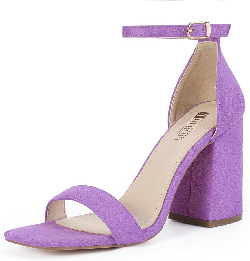 IDIFU IN4 High Chunky Block Heels Square Open Toe Ankle Strap Heeled Sandals Wedding Bridal Prom ... | Amazon (US)