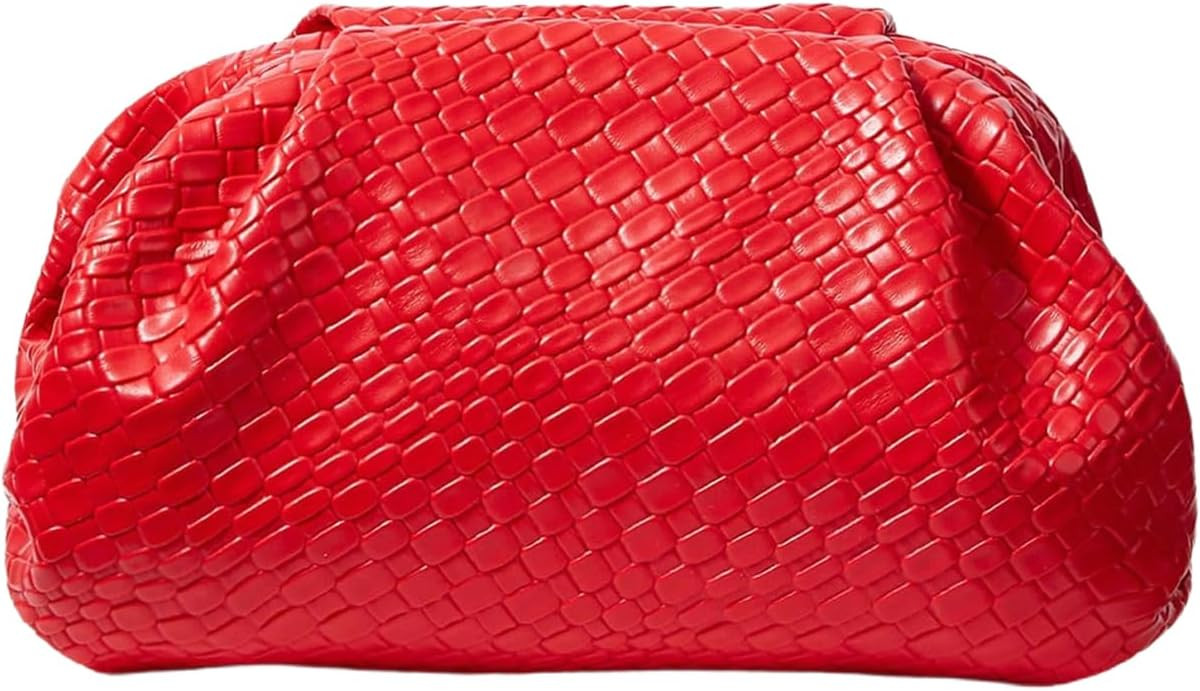 QWINEE Women's Woven Evening Bag Dumpling Clutch Purse No Strap Handbags Elegant Faux PU Leather ... | Amazon (US)
