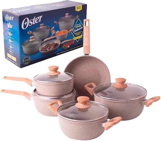 Conjunto de Panelas Oster Marble Eddition - 5 peças Cinza Dust | Amazon (BR)