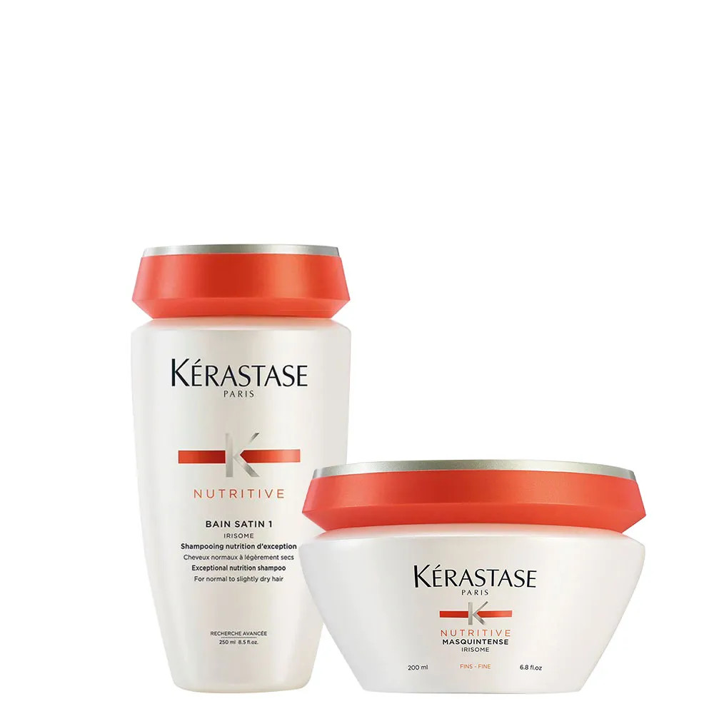 Kit Kérastase Nutritive - Shampoo Satin 1 250 ml + Máscara Fine 200 ml - AMOBELEZA - Produtos p... | Amobeleza (BR)