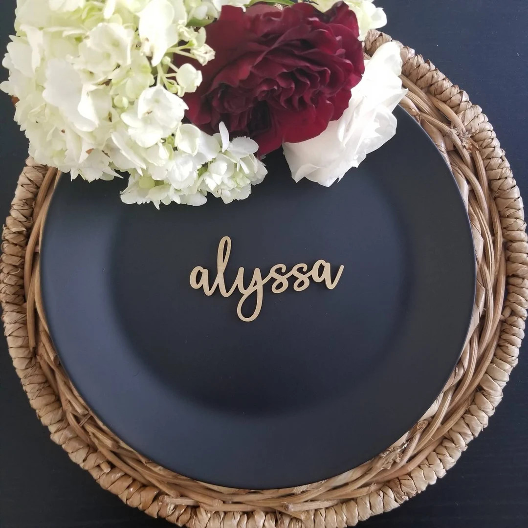 Wedding Wooden Laser Cut Names/Wedding Place Cards / Name Place Settings | Etsy (US)