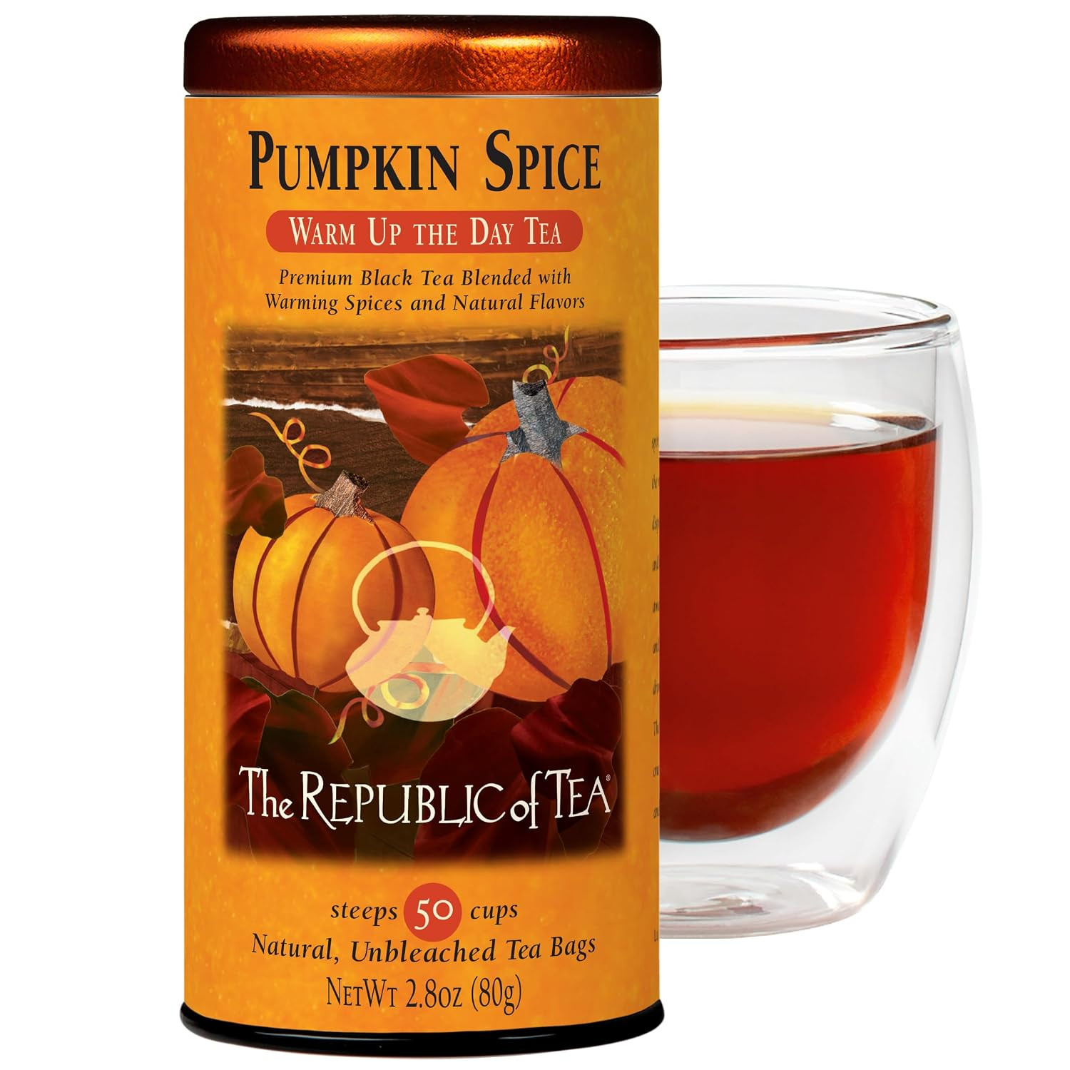 The Republic of Tea Pumpkin Spice Black Tea, Caffeinated, 50 Count | Amazon (US)