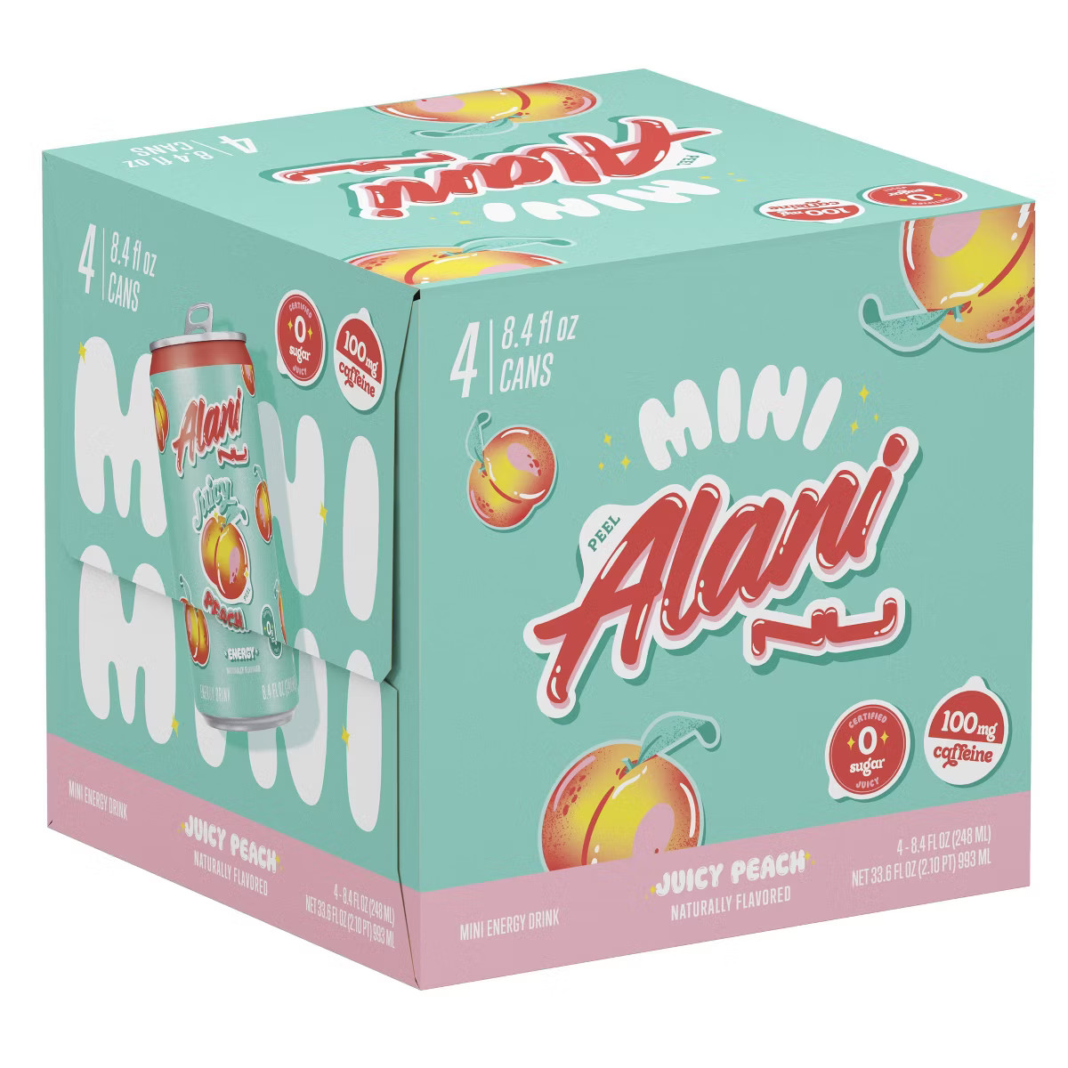 Alani Juicy Peach Energy Drink - 4pk/8.4 fl oz Cans | Target