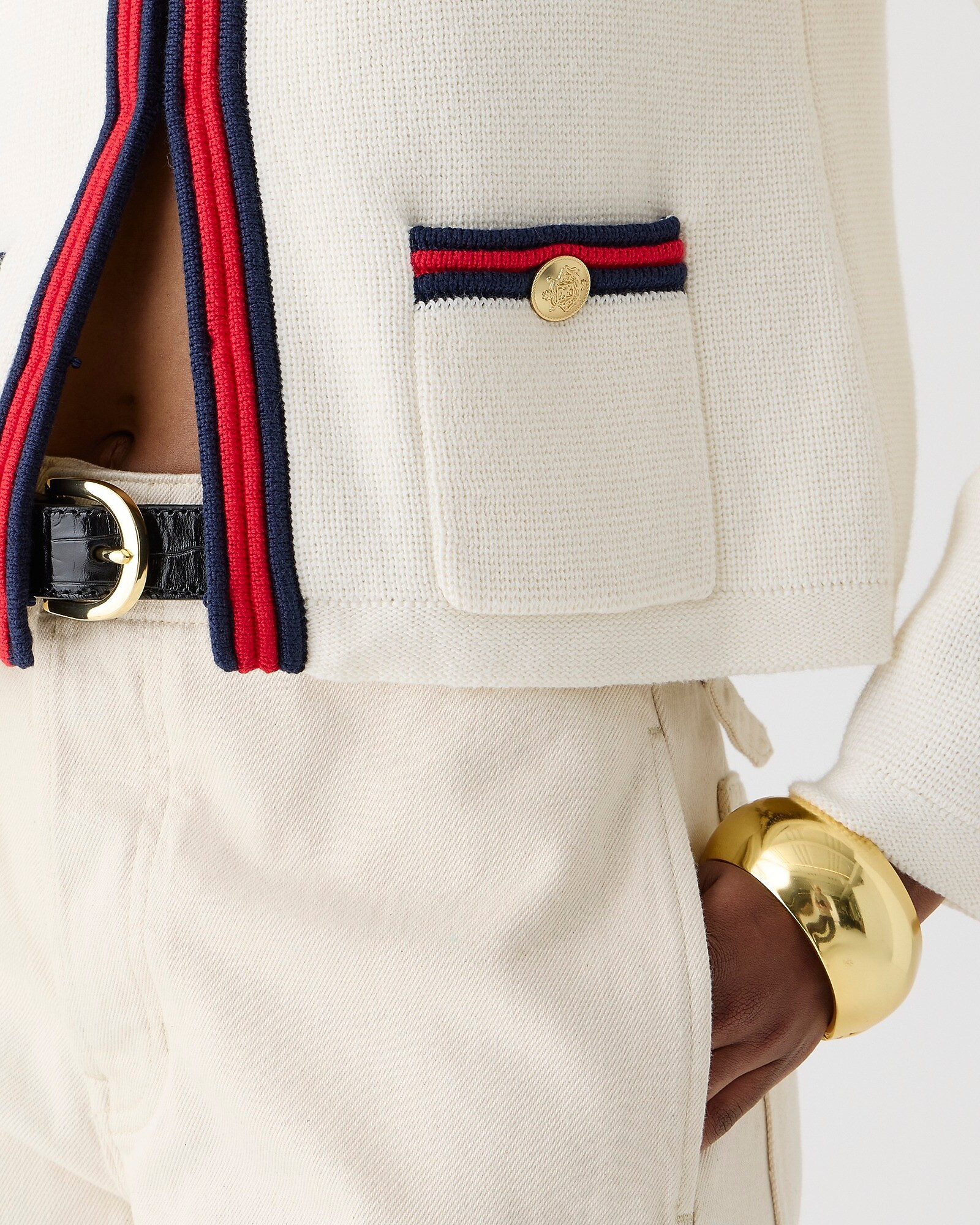 Emilie sweater lady jacket with contrast trim | J. Crew US