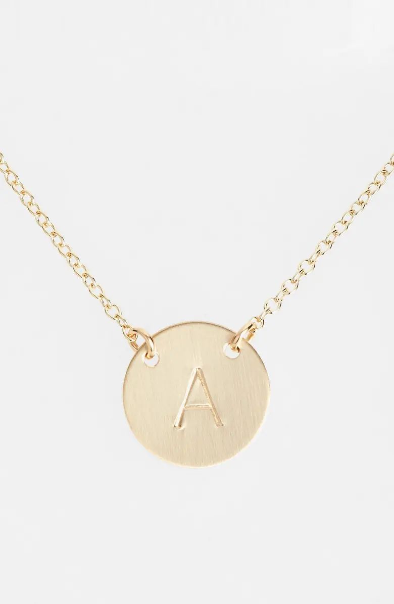 14k-Gold Fill Anchored Initial Disc Necklace | Nordstrom