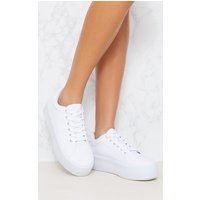 White Flatform Sneakers | PrettyLittleThing US