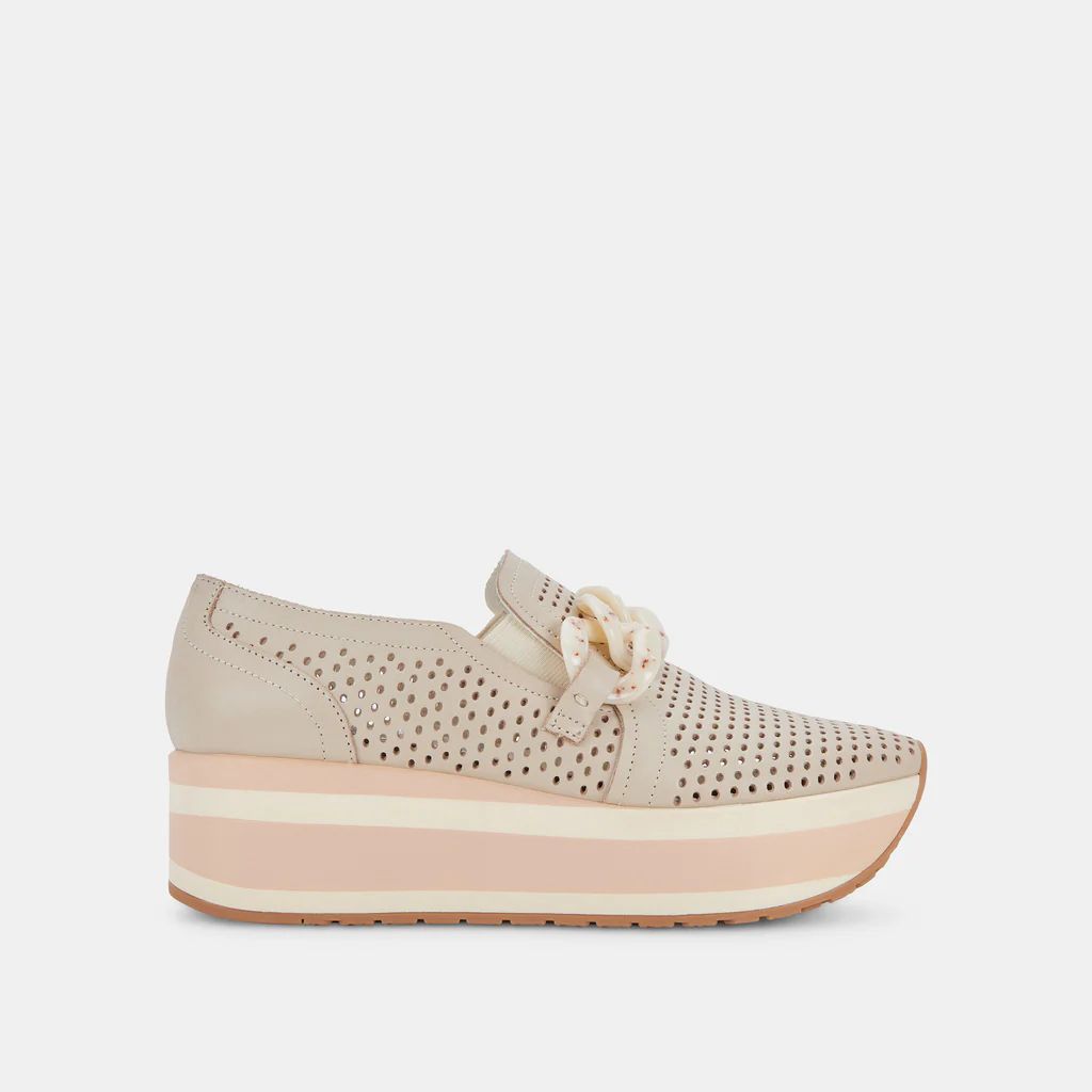 JHENEE PERFORATED SNEAKERS SAND NUBUCK | DolceVita.com