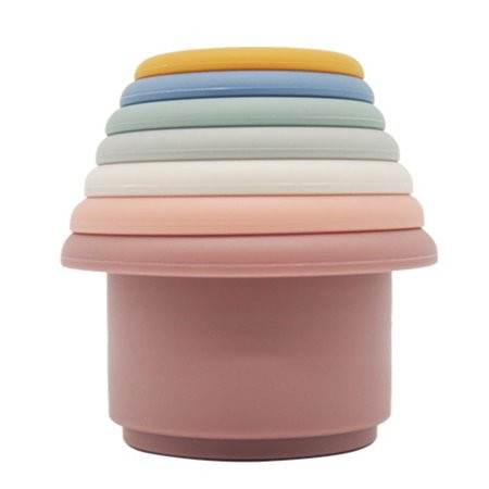 Jocestyle 7pcs Montessori Silicone Stacking Cups Baby Early Education Puzzle Toys (1) | Walmart (US)