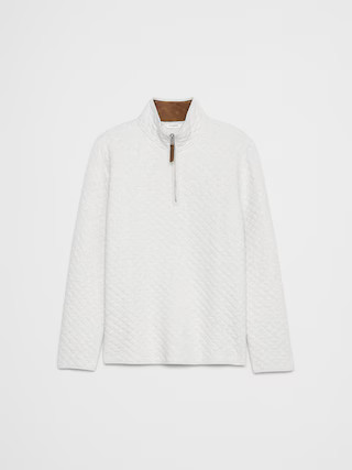 Quilted Knit Half-Zip Pullover | Banana Republic Factory