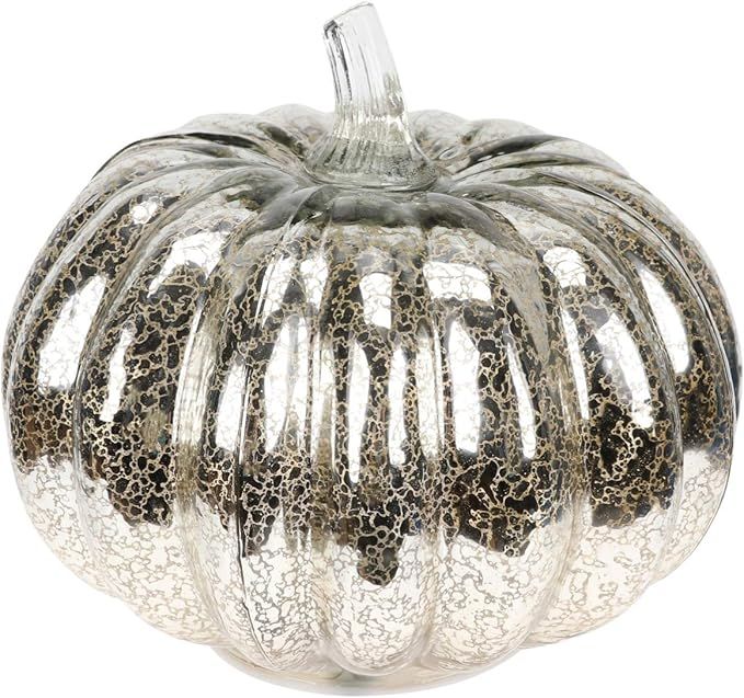 Lurrose Mercury Glass Pumpkin Light Glass Lamp Pumpkin Thanksgiving Pumpkin Lamp Halloween Pumpki... | Amazon (US)