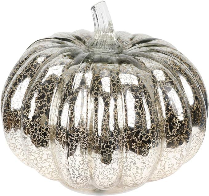Lurrose Mercury Glass Pumpkin Light Glass Lamp Pumpkin Thanksgiving Pumpkin Lamp Halloween Pumpki... | Amazon (US)