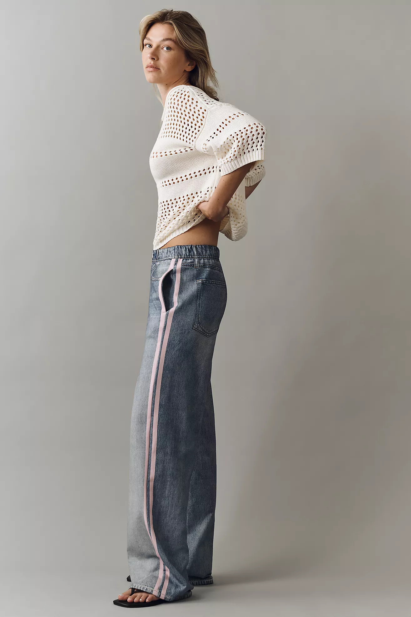 rag & bone Miramar Terry High Rise Wide Leg Jeans | Anthropologie (US)