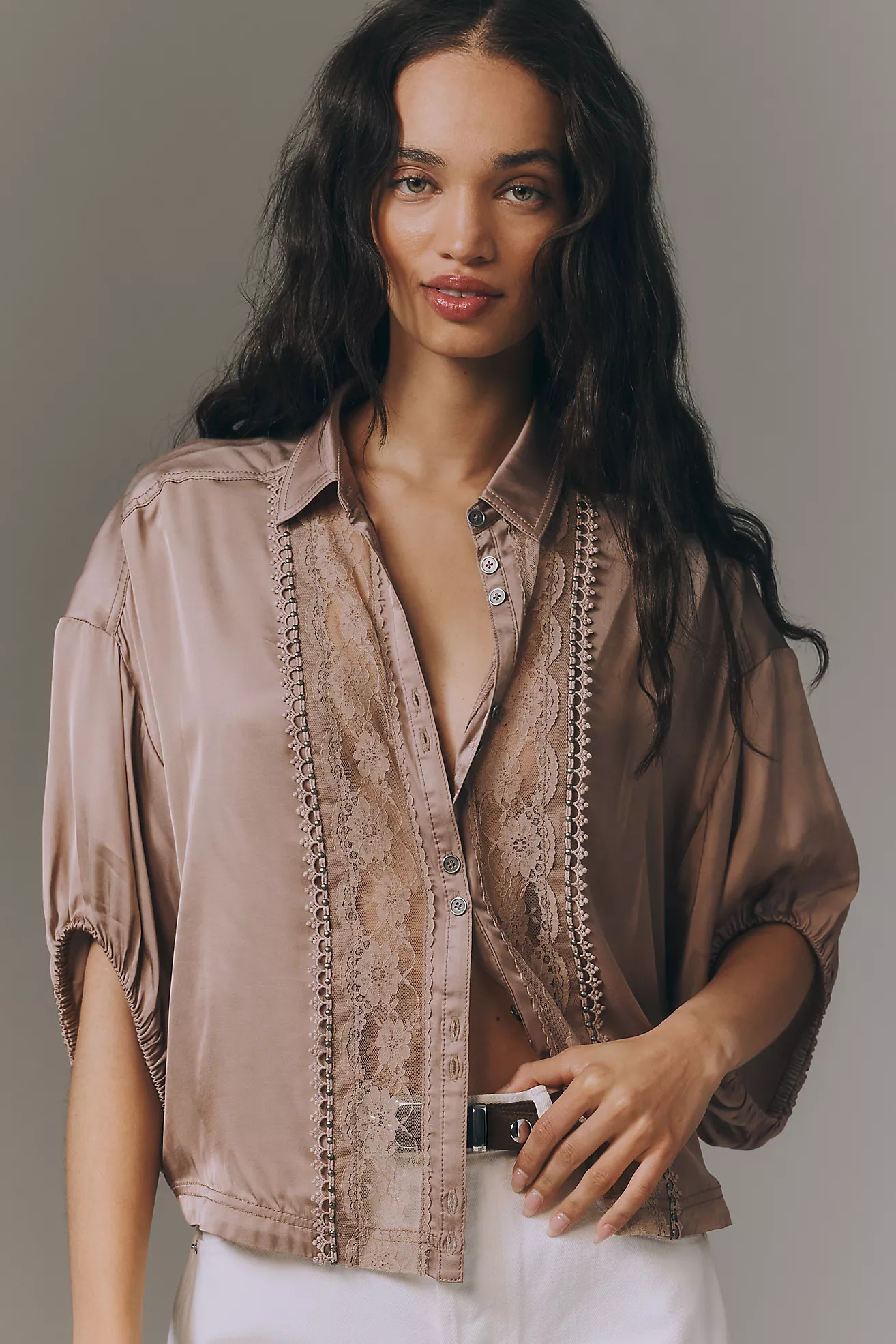 The Quincy Lace Blouse by Pilcro | Anthropologie (US)