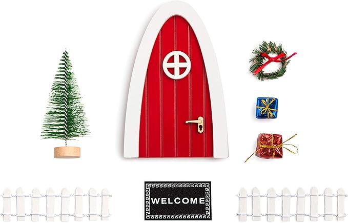 blminiatures Red Elf Magic Girl Fairy Doors Pretend Playset Christmas Decorations/Decorative The ... | Amazon (US)