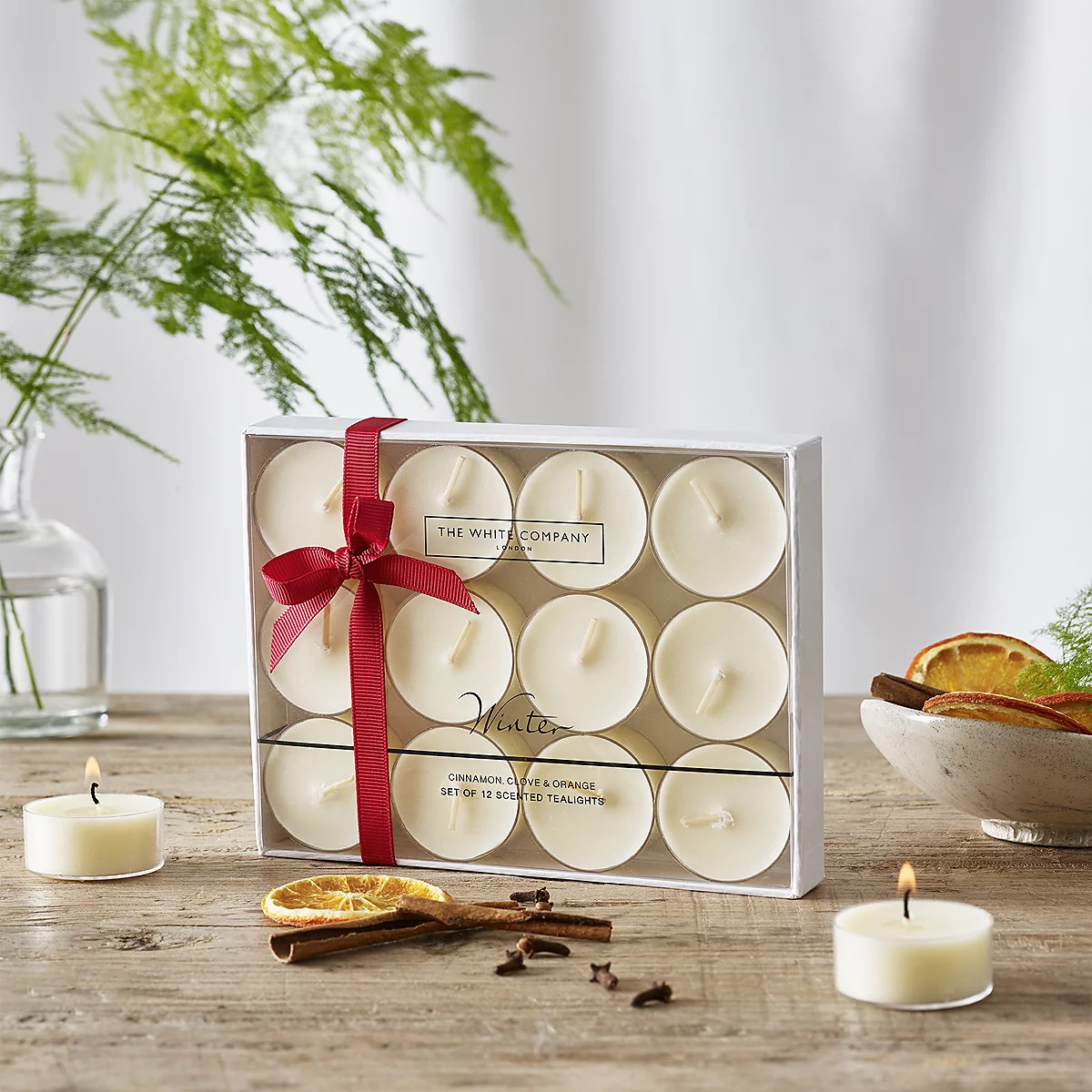 Winter Tealights - Set of 12 | The White Company UK & ROW