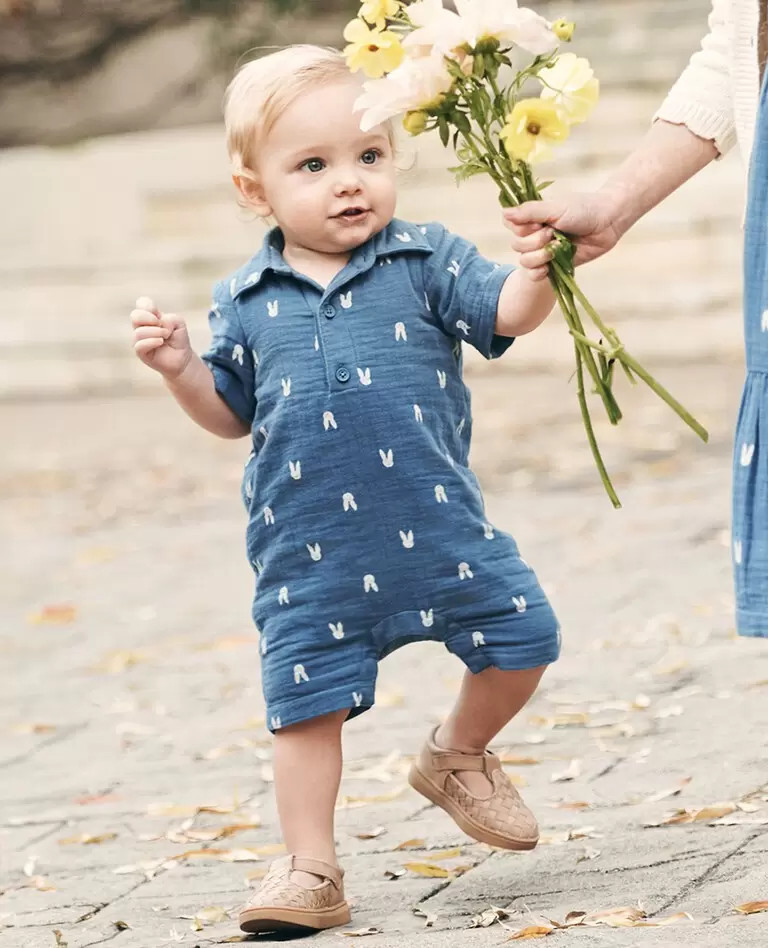 Baby Woven Muslin Romper | Hanna Andersson