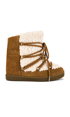Isabel Marant Nowles Shearling Snow Boot in Ecru & Cognac from Revolve.com | Revolve Clothing (Global)