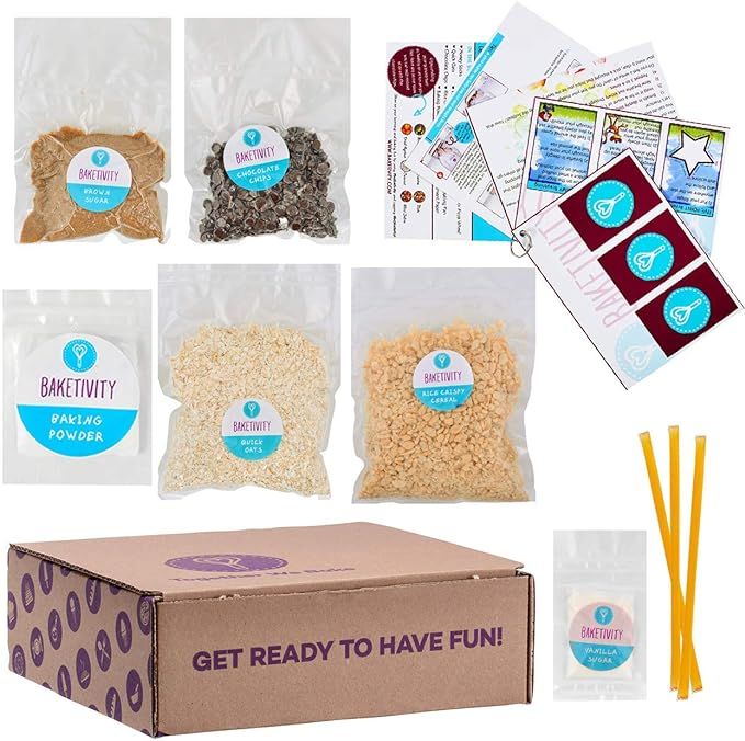 BAKETIVITY Kids Baking DIY Activity Kit - Bake Delicious Healthy Granola Bars with Pre-Measured I... | Amazon (US)