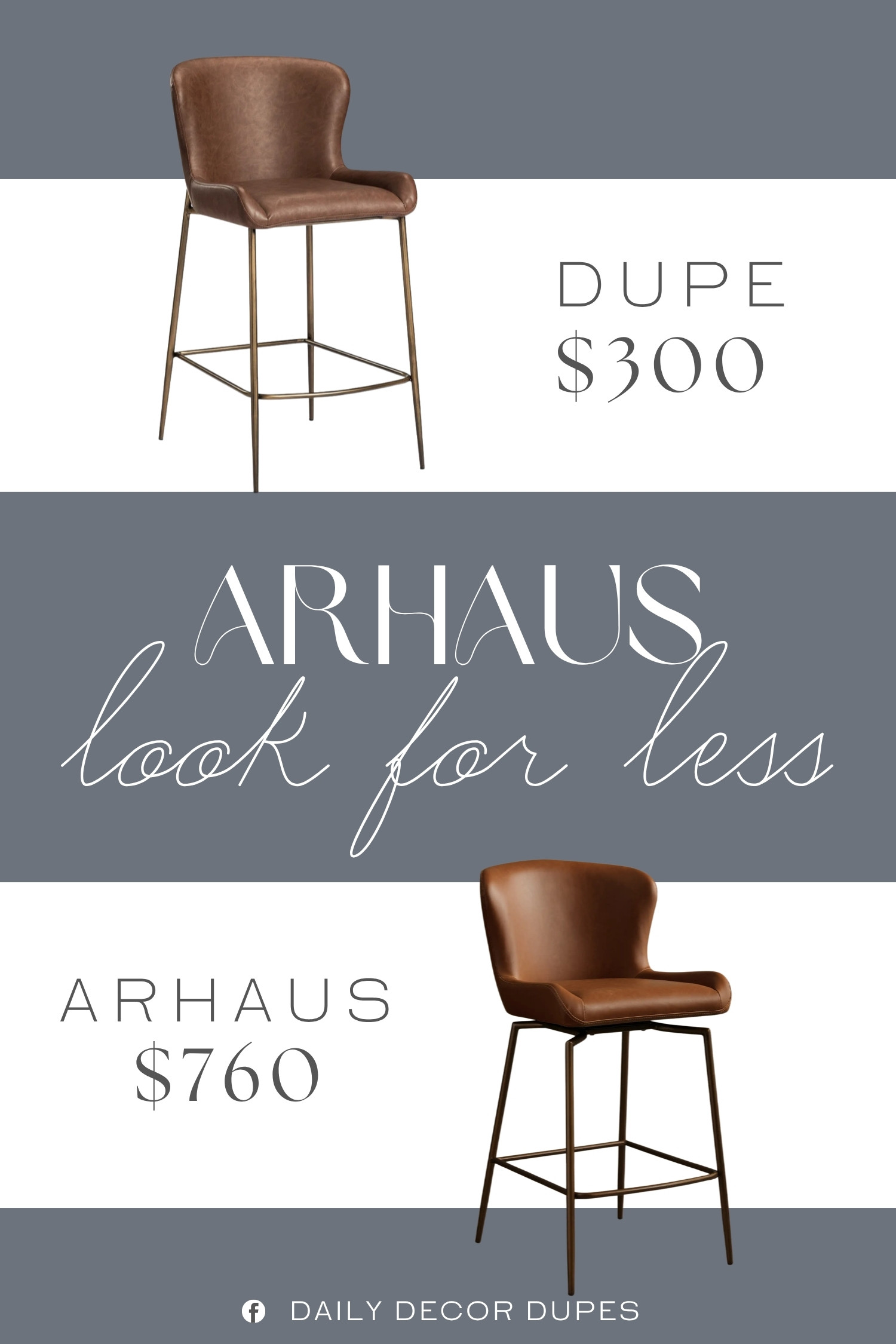 The Arhaus Kirsten Faux Leather Swivel Stool brings together a curved upholstered seat, warm brown faux leather, and a sleek metal base for a polished look that still feels inviting. The swivel design adds easy movement, while the slim frame keeps the space feeling open and uncluttered. At around $300 compared with the $760 designer version, this style offers a more approachable way to bring rich leather-inspired texture and elevated seating into the kitchen or home bar. 🪑✨🏡

Home more affordable option find similar look for less budget friendly affordable cheap cheaper beautiful pretty. Clearance sale coupon code discount code promo code luxury Inspo inspiration inspired by idea ideas Love like these? I share multiple every day in my FB group.
#ArhausInspired #SwivelStool #FauxLeatherStool #BrownBarStool #CounterStool #KitchenIslandStools #KitchenInspo #FurnitureFinds 

 #LTKHome