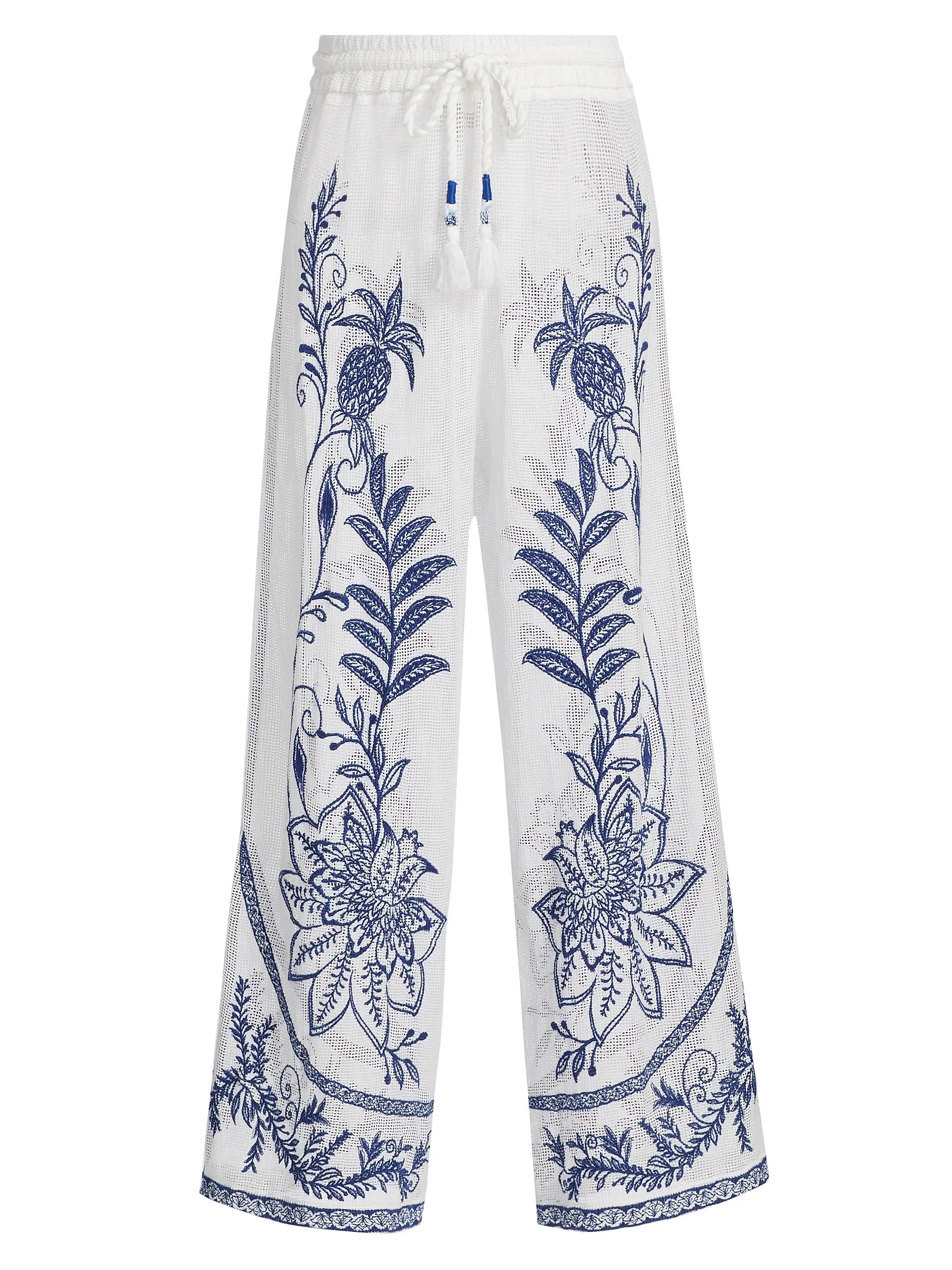 Nina Embroidered Drawstring Mesh Pants | Saks Fifth Avenue