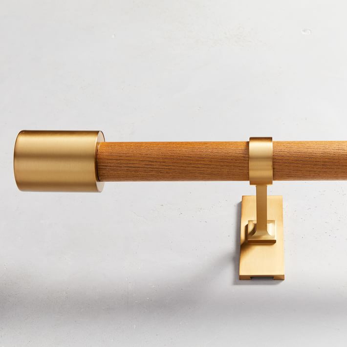 Mid-Century Wooden Rod - Wood/Brass | West Elm (US)