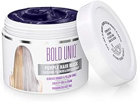 Purple Hair Mask for Blonde, Platinum & Silver Hair - Banish Yellow Hues: Blue Masque to Reduce B... | Amazon (US)