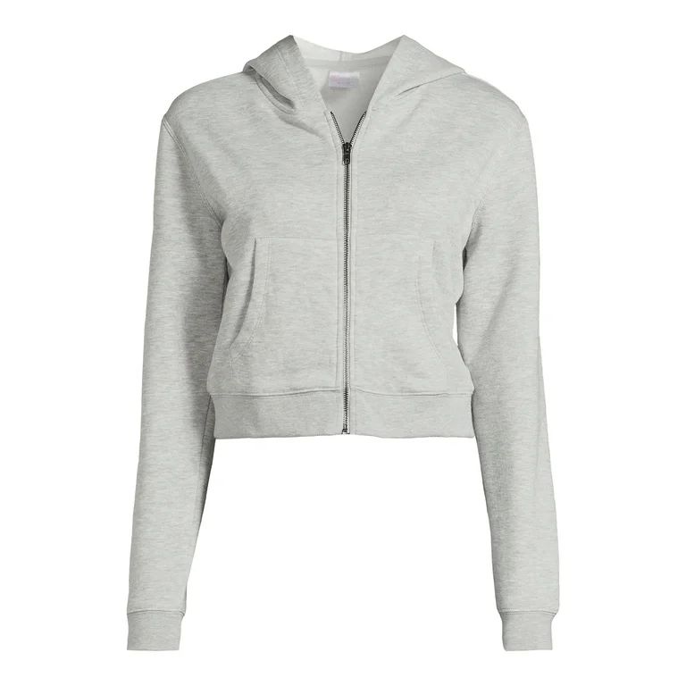 No Boundaries Cropped Zip Hoodie Sweatshirt, Sizes XS-XXXL | Walmart (US)